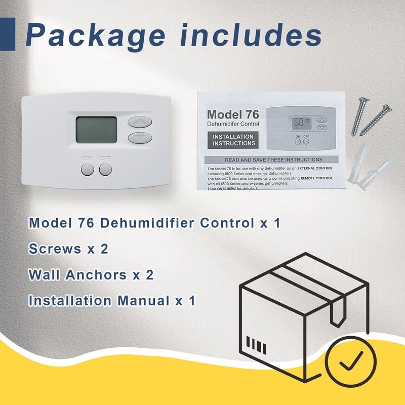 XHEIN 76 Digital Wall-Mount Dehumidifier Control – Compatible with AprilAire 1700/1800/E-Series Whole-Home Dehumidifiers, Direct Replacement for AprilAire 76 - Image 5